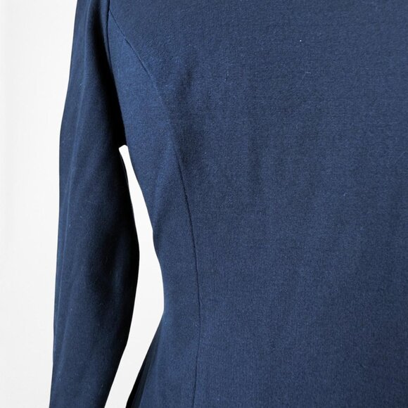 Vintage Y2K Blue 3/4 Sleeve Knit Mini Fitted Bodycon Cocktail Dress Size 2P/M - Picture 7 of 7